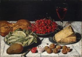 Still Life with Cherries and Cheese