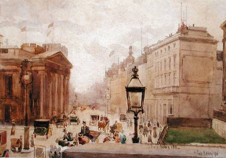 Pall Mall from the National Gallery, with a view of the Royal College of Physicians a Joseph Poole Addey