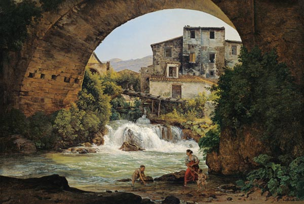 Under the arch of a bridge in Italy a Joseph Rebell