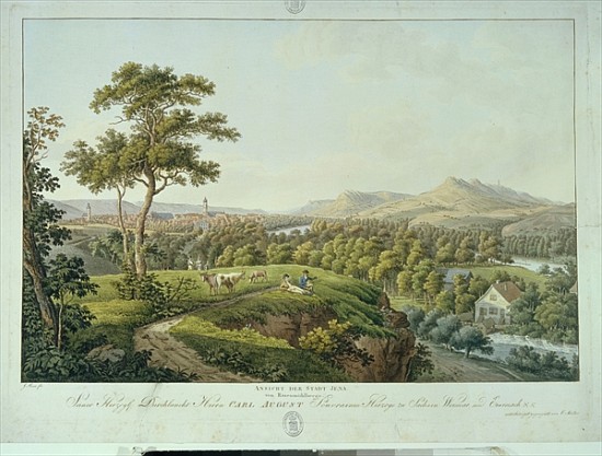View of Jena from Rasenhuehlberg, c.1810 a Joseph Roux