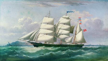 The Barquentine Pawnee in the Irish Sea