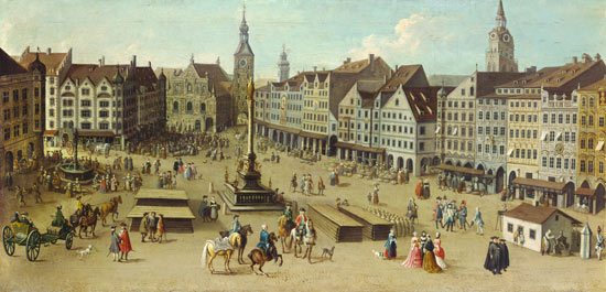 View of the Marienplatzes to Munich (detail) a Joseph Stephan