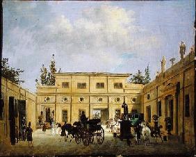 Carriages in the Courtyard of the Chateau de Neuilly