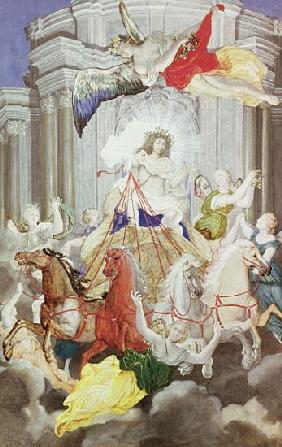 Triumph of King Louis XIV (1638-1715) of France driving the Chariot of the Sun preceded