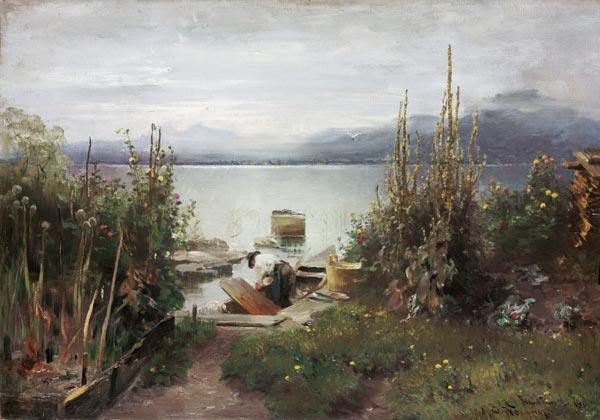 Fischerboote bei Frauenchiemsee. a Joseph Wopfner