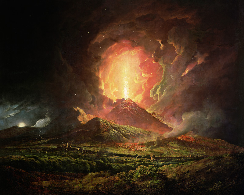 An Eruption of Vesuvius, seen from Portici a Joseph Wright of Derby