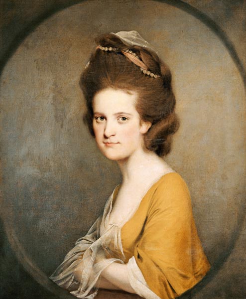 Portrait Of Dorothy Hodges (1752-1800),  Half-Length,  In A Yellow Dress a Joseph Wright of Derby