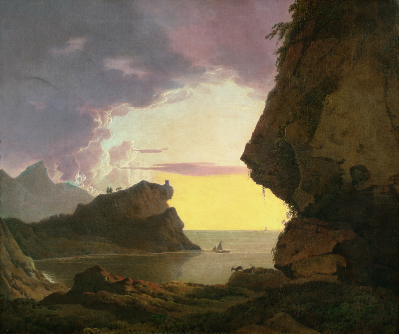 Sunset on the Coast near Naples a Joseph Wright of Derby