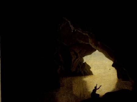 A Grotto in the Gulf of Salernum, with the figure of Julia, banished from Rome a Joseph Wright of Derby