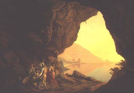 A Grotto in the Kingdom of Naples, with Banditti a Joseph Wright of Derby