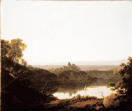 Lake Nemi with a view of Castle Gandolpho a Joseph Wright of Derby