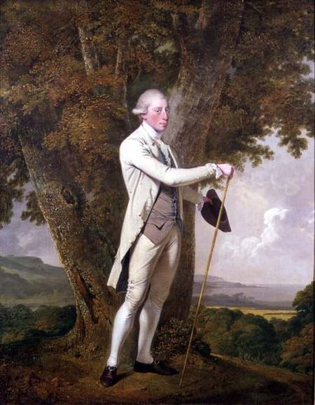 Portrait of John Milnes, 12th Duke of St. Albans (d.1810) a Joseph Wright of Derby