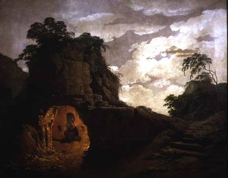 Virgil's Tomb, with the Figure of Silius Italicus a Joseph Wright of Derby