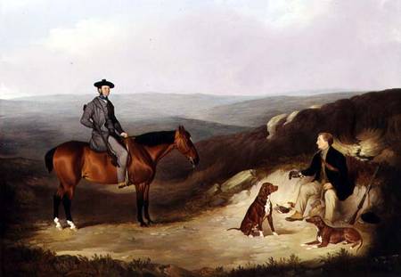 John Kerr Watson Mounted on a Shooting Pony with his Keeper on the Yorkshire Moors a Joshua Dalby