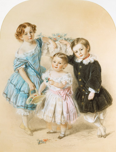 Portrait of three young children a Josiah Gilbert