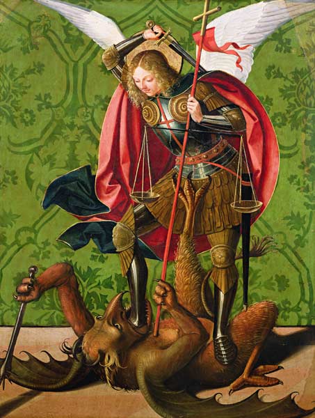 St. Michael Killing the Dragon a Josse Lieferinxe