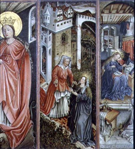 Visitation, centre right panel of polyptych a Jost Amman