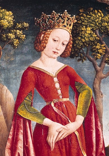 St. George and the Dragon, detail of the Princess, c.1445-50 a Jost Haller