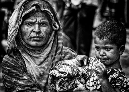 Bangladeshi woman and her child