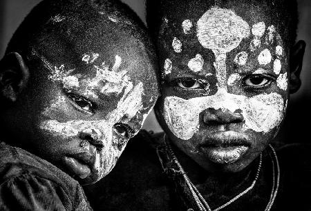 Surmi tribe siblings - Ethiopia