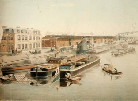 The Canal Saint-Martin, detail of the barges a Jozefowicz
