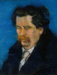 Portrait of the Hungarian poet Zsigmont Móricz. a József Rippl-Rónai