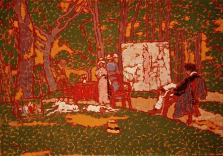 Painting Lazarine and Anella in the Park. It's Hot a József Rippl-Rónai