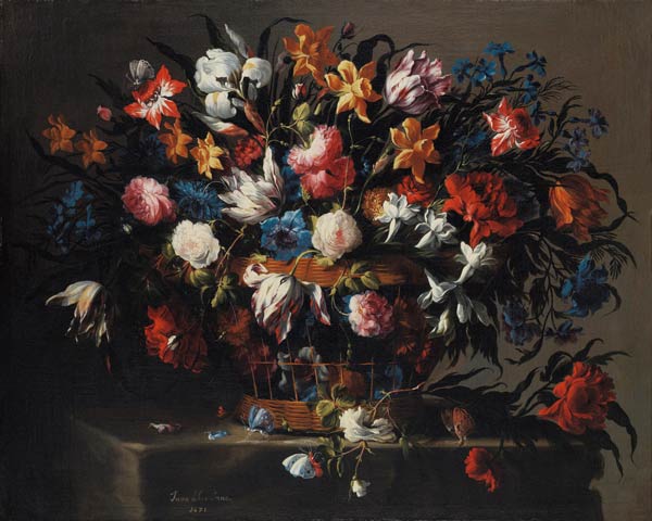Small Basket of Flowers a Juan de Arellano