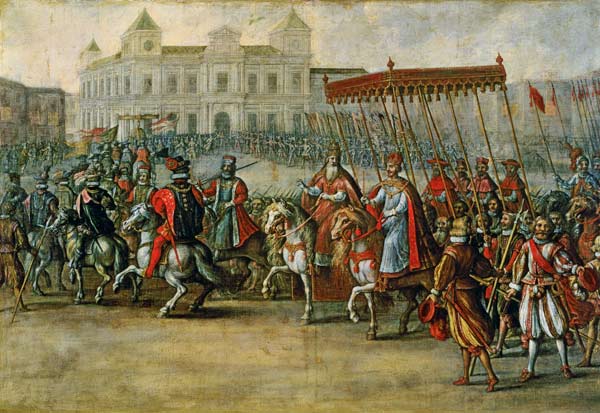 The Entrance of Charles V (1500-58) into Bologna for his Coronation a Juan de la Corte