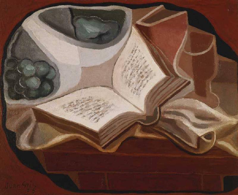 Stilleben mit Buch und Obstschüssel (Livre et Compotier) a Juan Gris