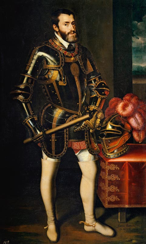 Portrait of Charles V of Spain (1500-1558) a Juan Pantoja de la Cruz
