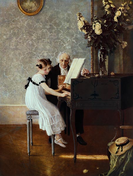 Die erste Klavierstunde a Jules Alexis Muenier