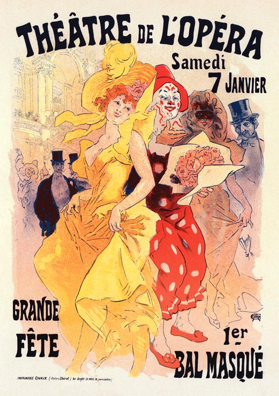 Théatre de l'opéra. Bal masqué (Poster) a Jules Chéret