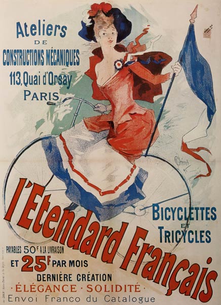 L'Etendard Français Bicycles (Poster) a Jules Chéret