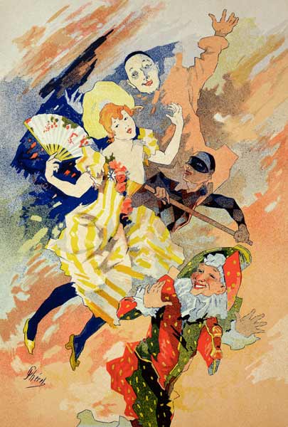 Reproduction of a poster for a pantomime, 1891 (colour litho) a Jules Chéret