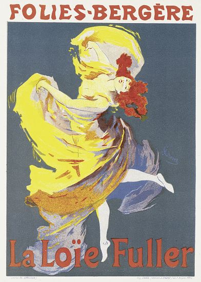Poster advertising a dance performance by Loie Fuller at the Folies-Bergere a Jules Chéret