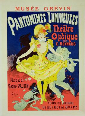 Reproduction of a Poster Advertising 'Pantomimes Lumineuses' at the Musee Grevin