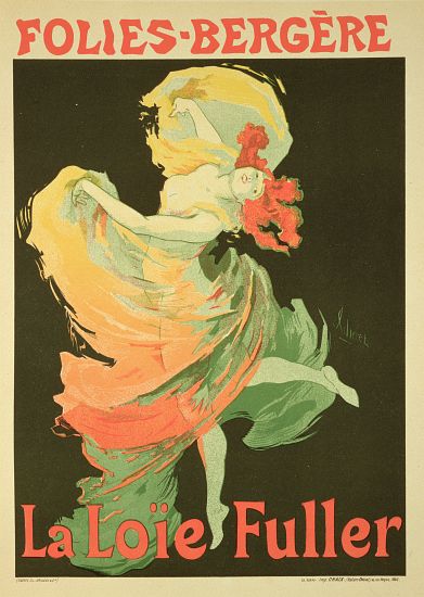 Reproduction of a Poster Advertising 'Loie Fuller' at the Folies-Bergere a Jules Chéret