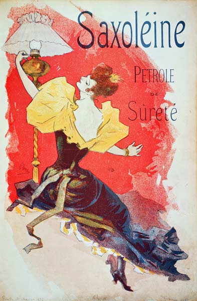 Poster advertising 'Saxoleine', safety lamp oil a Jules Chéret