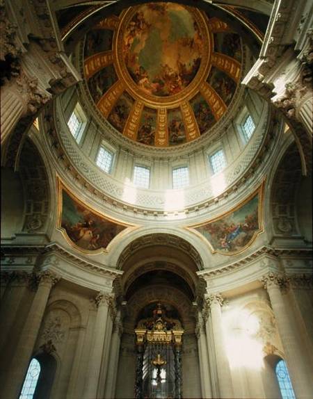 Interior view of the dome a Jules Hardouin Mansart