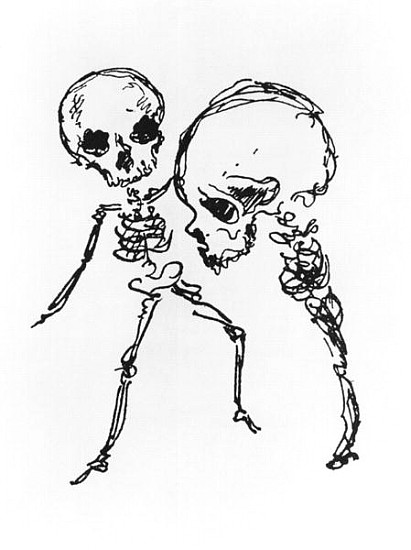 Skeletons, illustration from ''Complainte de l''Oubli et des Morts'' a Jules Laforgue