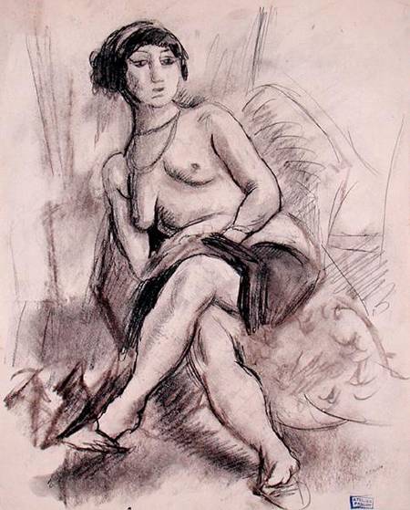 Seated Nude Model a Jules Pascin