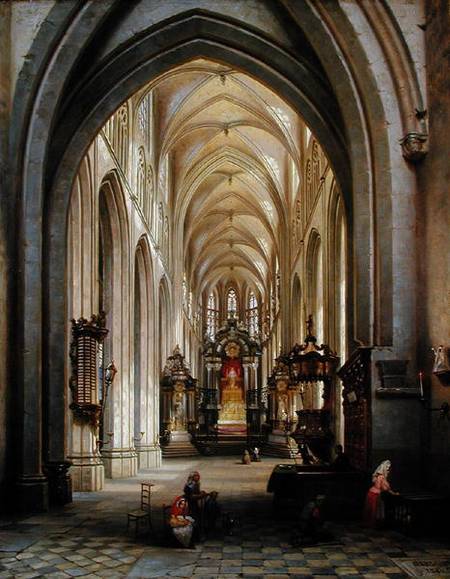 Interior of a Church a Jules Victor Genisson