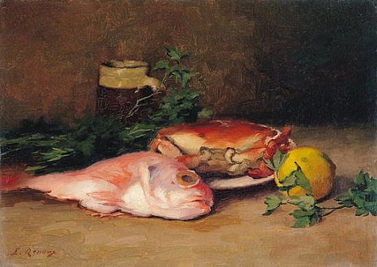 Crab and Red Mullet a Jules Ernest Renoux