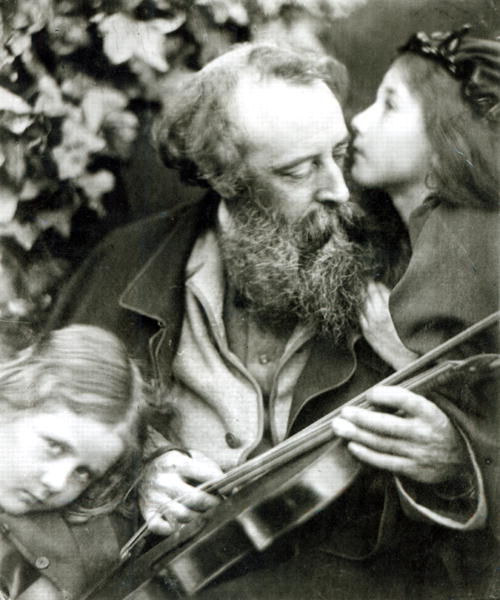 The Whisper of the Rose, a portrait of George Frederick Watts (1817-1904) (b/w photo)  a Julia Margaret Cameron