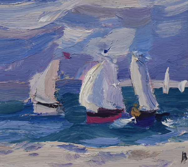 Dinghies racing in Poole Harbour a Julian Bailey