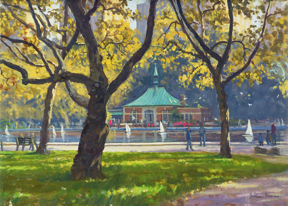 Boat Pond, Central Park (oil on canvas)  a Julian  Barrow