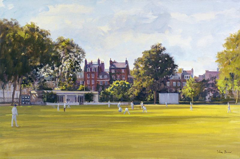 Cricket at Burton Court (oil on canvas)  a Julian  Barrow