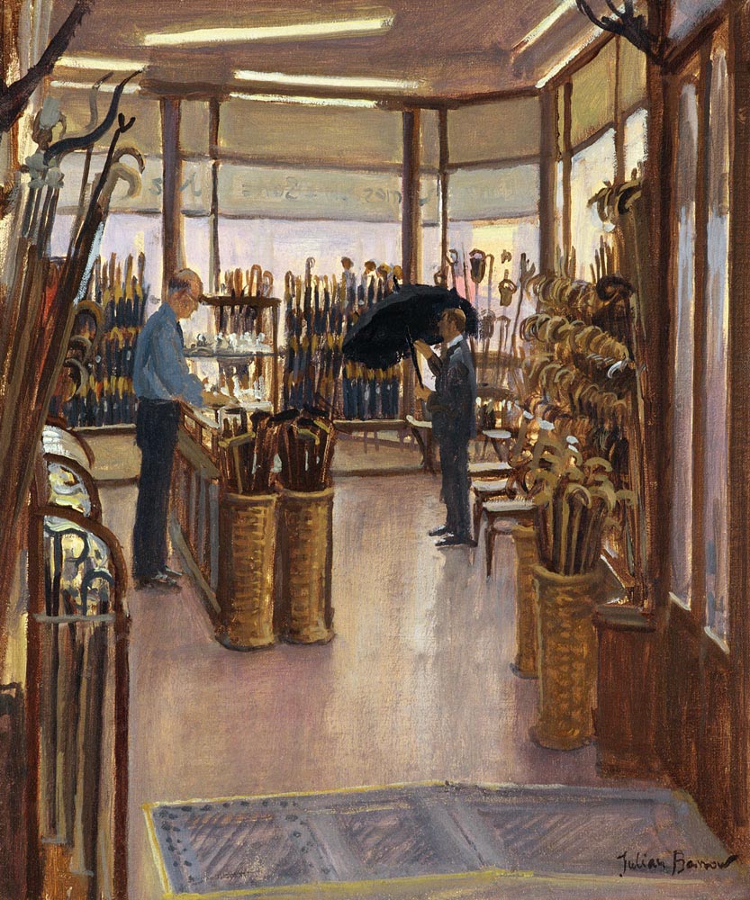 The Brolly Shop, Holborn (oil on canvas)  a Julian  Barrow