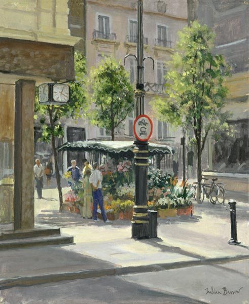 Bond Street Flowerstall (oil on canvas)  a Julian  Barrow